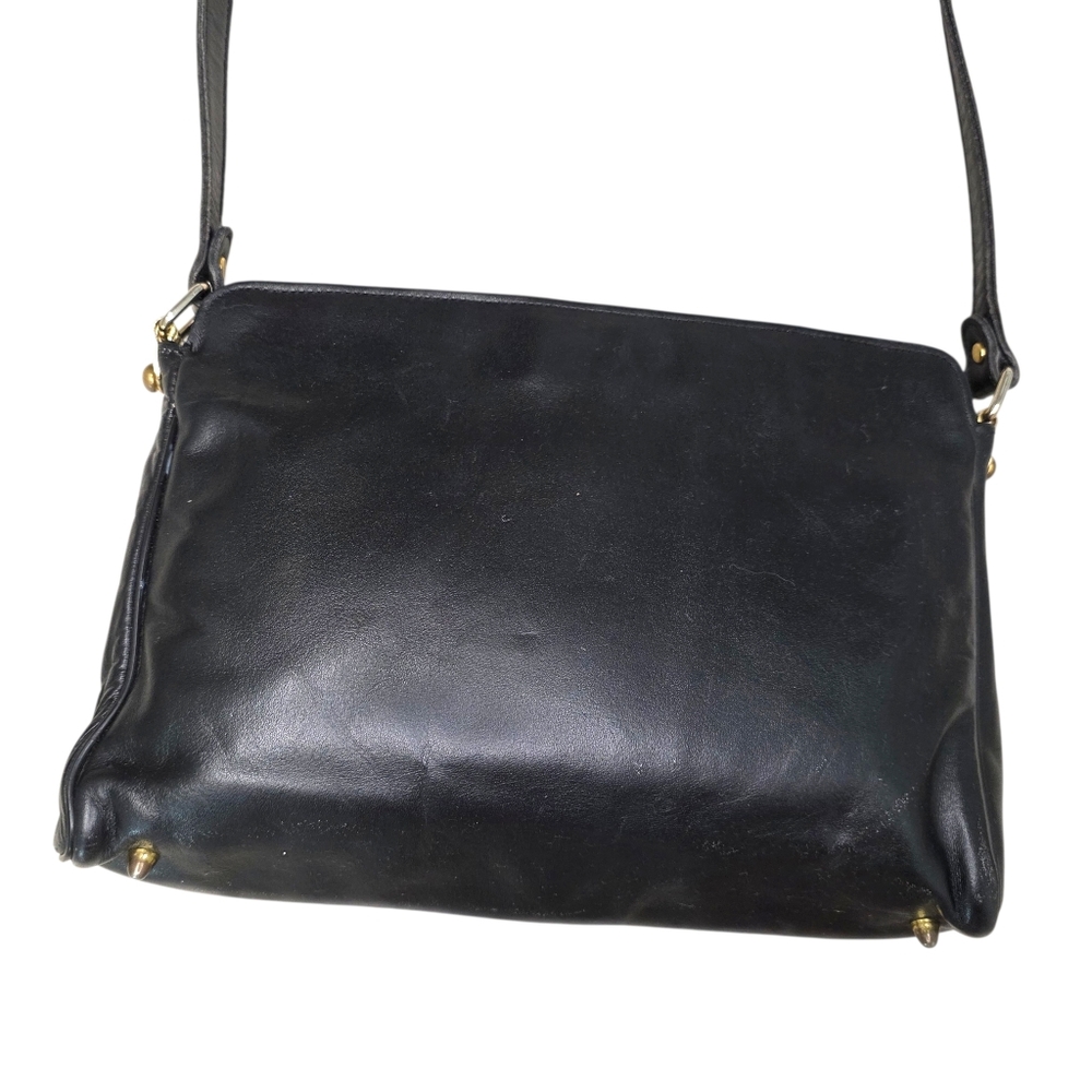 Vintage Etienne Aigner Handcrafted Leather Shoulder Bag Black - Picture 4 of 12